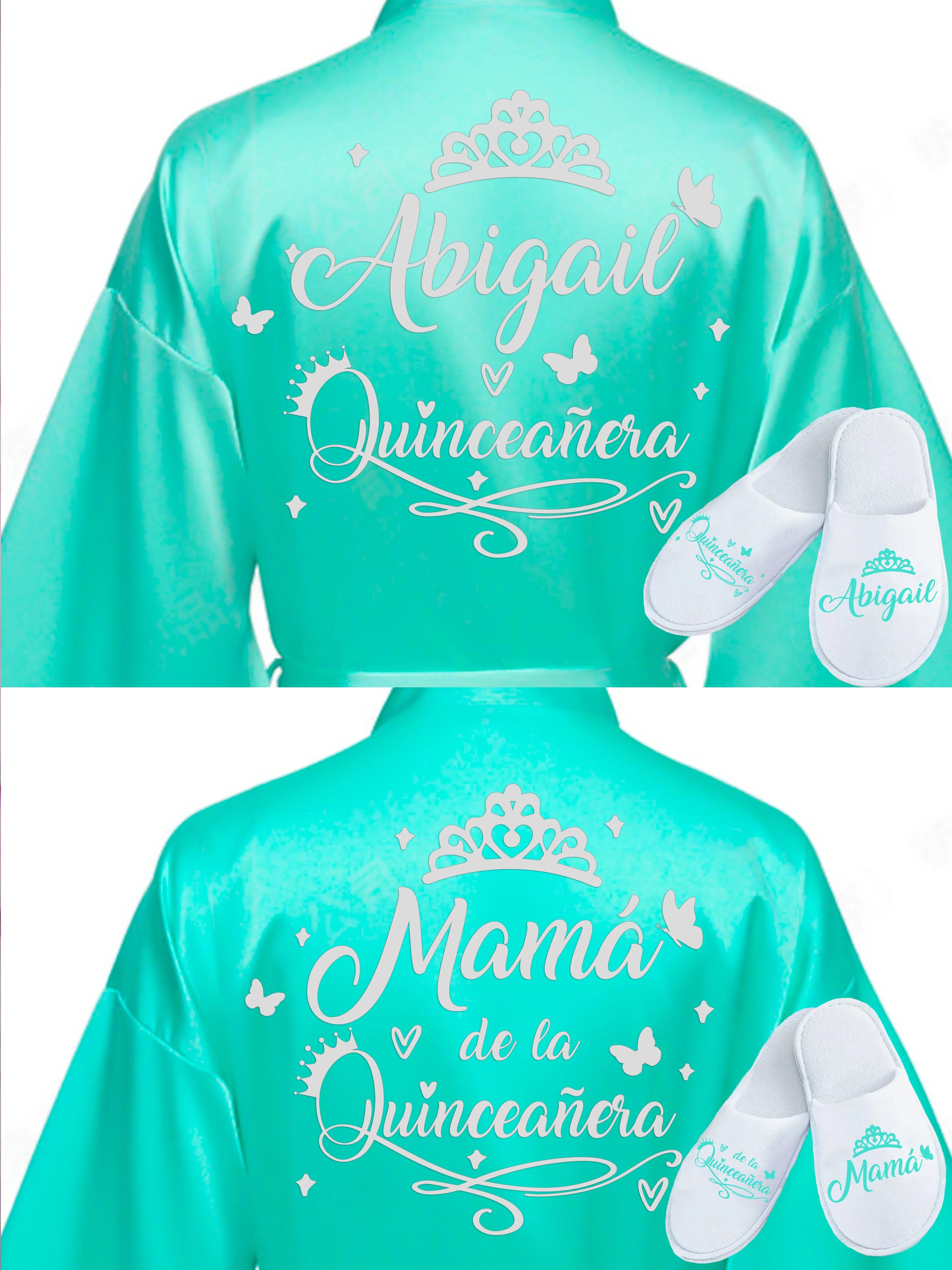 2 Batas y zapatillas Quinceanera Mint with Silver