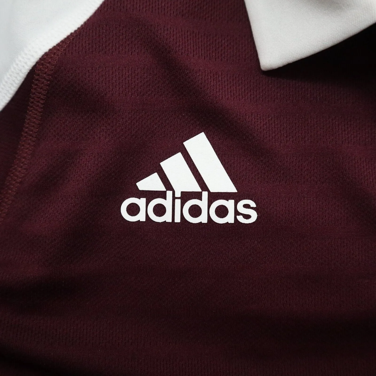 Adidas Climalite Womens Golf Polo Shirt Short Sleeve Maroon White Size Medium