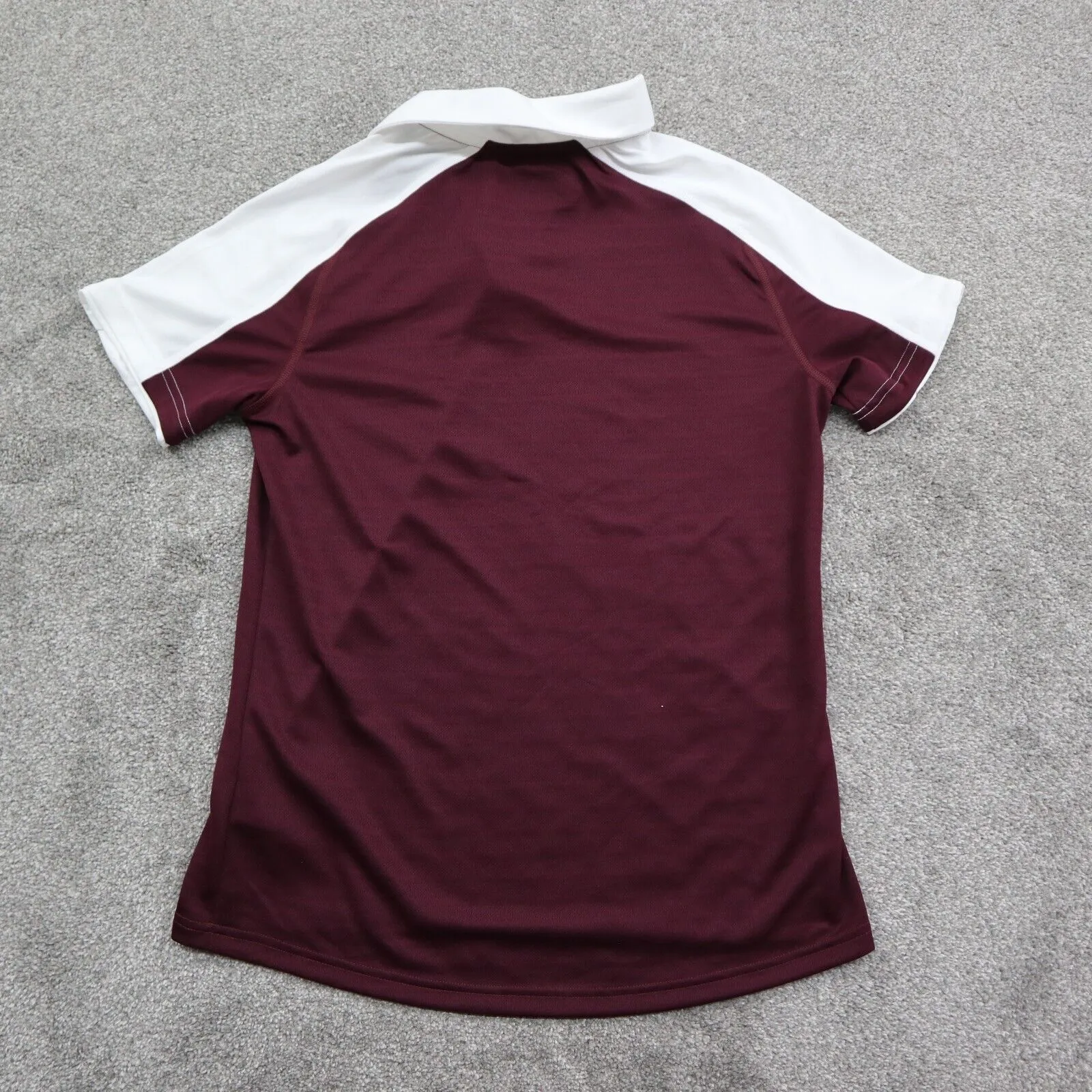 Adidas Climalite Womens Golf Polo Shirt Short Sleeve Maroon White Size Medium