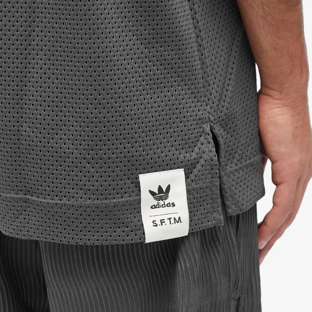 Adidas x SFTM Short Sleeve Zip Shirt, Black