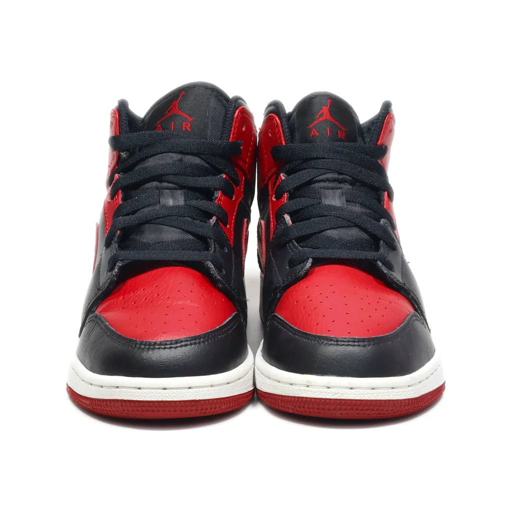 Air Jordan Jordan 1 Banned High-Top Sneakers Pu Leather Red Colour For Women