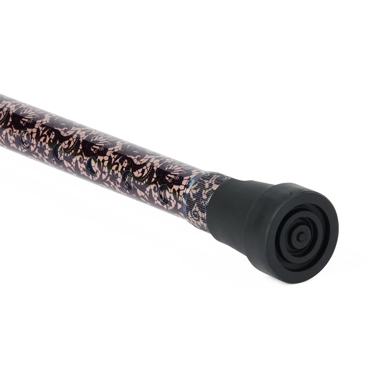 Aluminum Fashion Cane with Offset Handle, Black Paisley