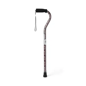 Aluminum Fashion Cane with Offset Handle, Black Paisley