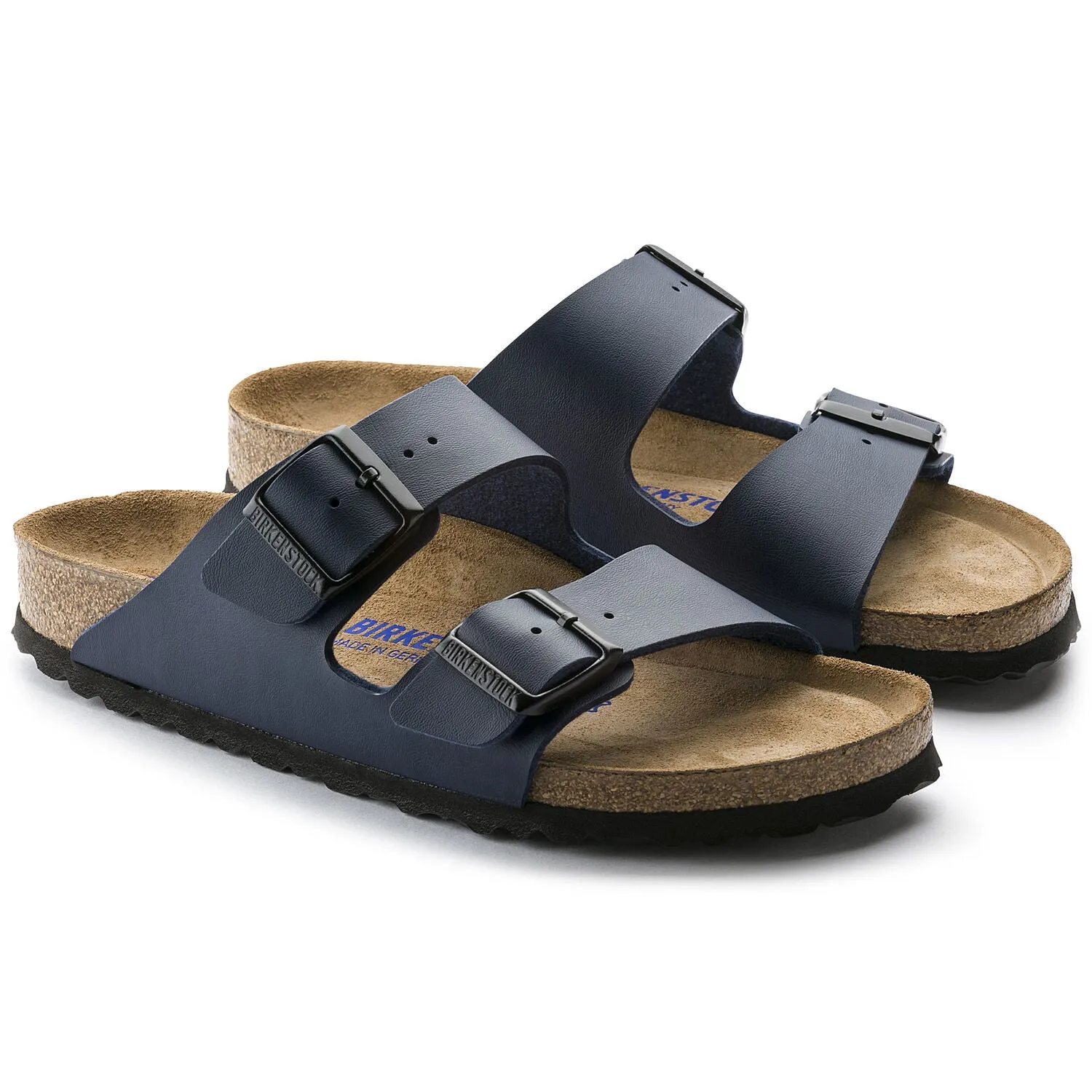 BIRKENSTOCK Unisex Arizona Leather Sandal, Blue Birko-Flor, 37 N EU
