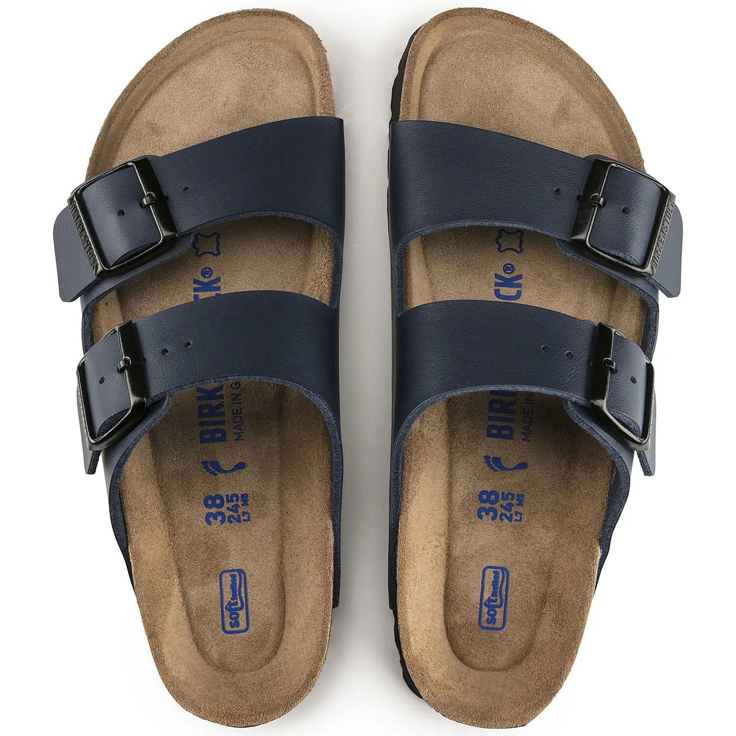 BIRKENSTOCK Unisex Arizona Leather Sandal, Blue Birko-Flor, 37 N EU