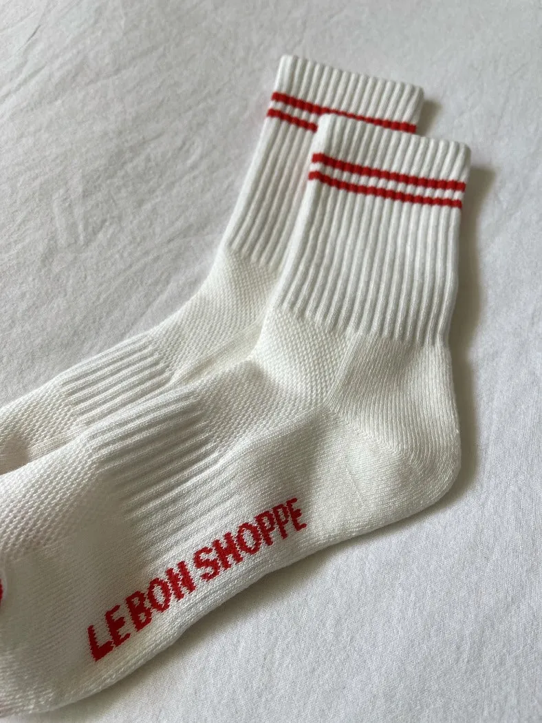 BOYFRIEND SOCKS CLEAN WHITE