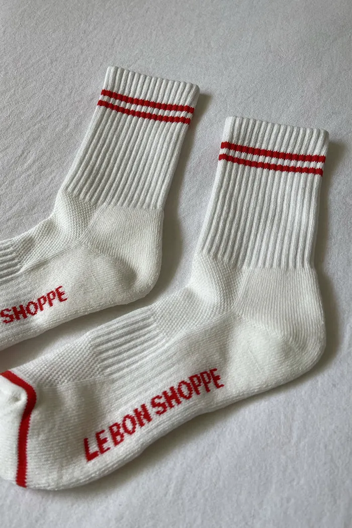 BOYFRIEND SOCKS CLEAN WHITE