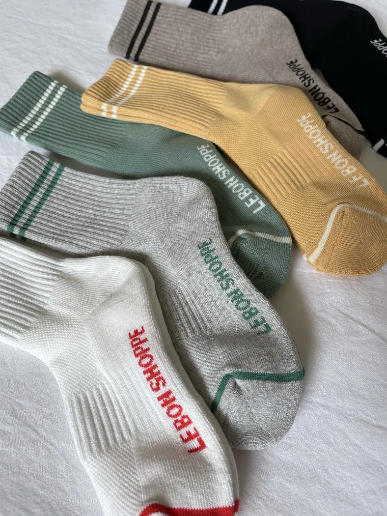 BOYFRIEND SOCKS CLEAN WHITE