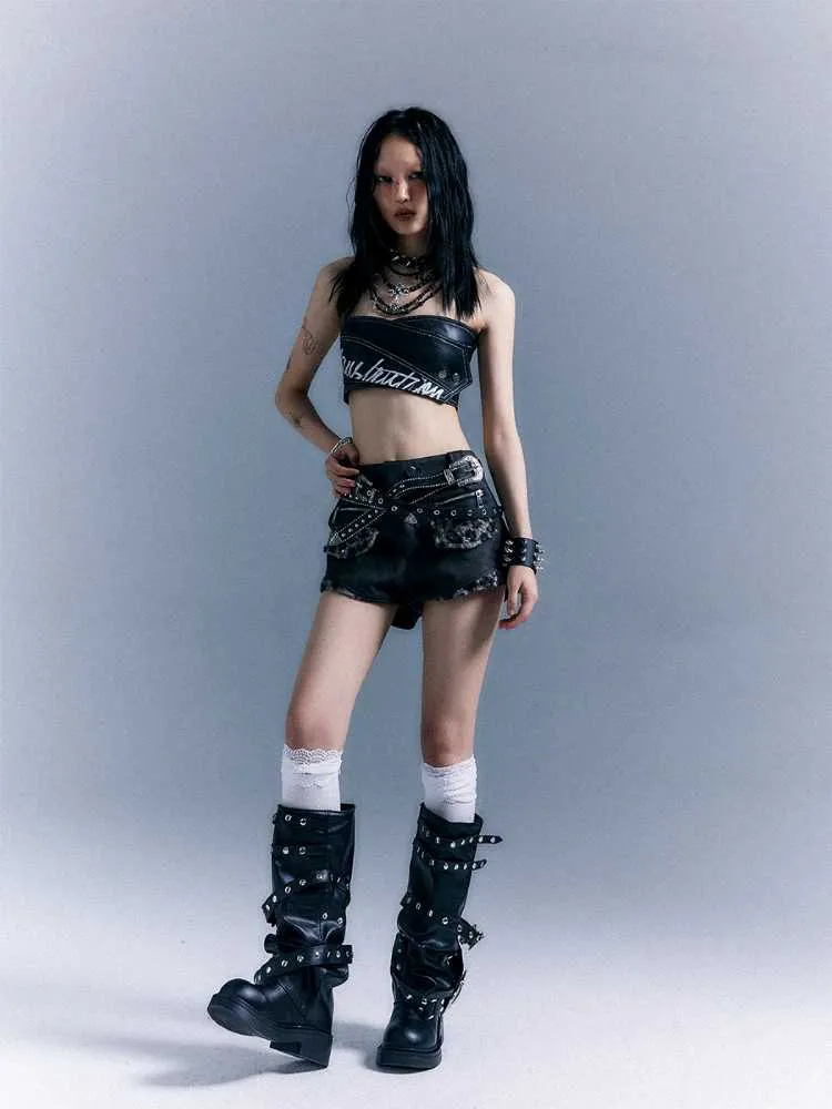 Casual leather shorts【s0000010310】