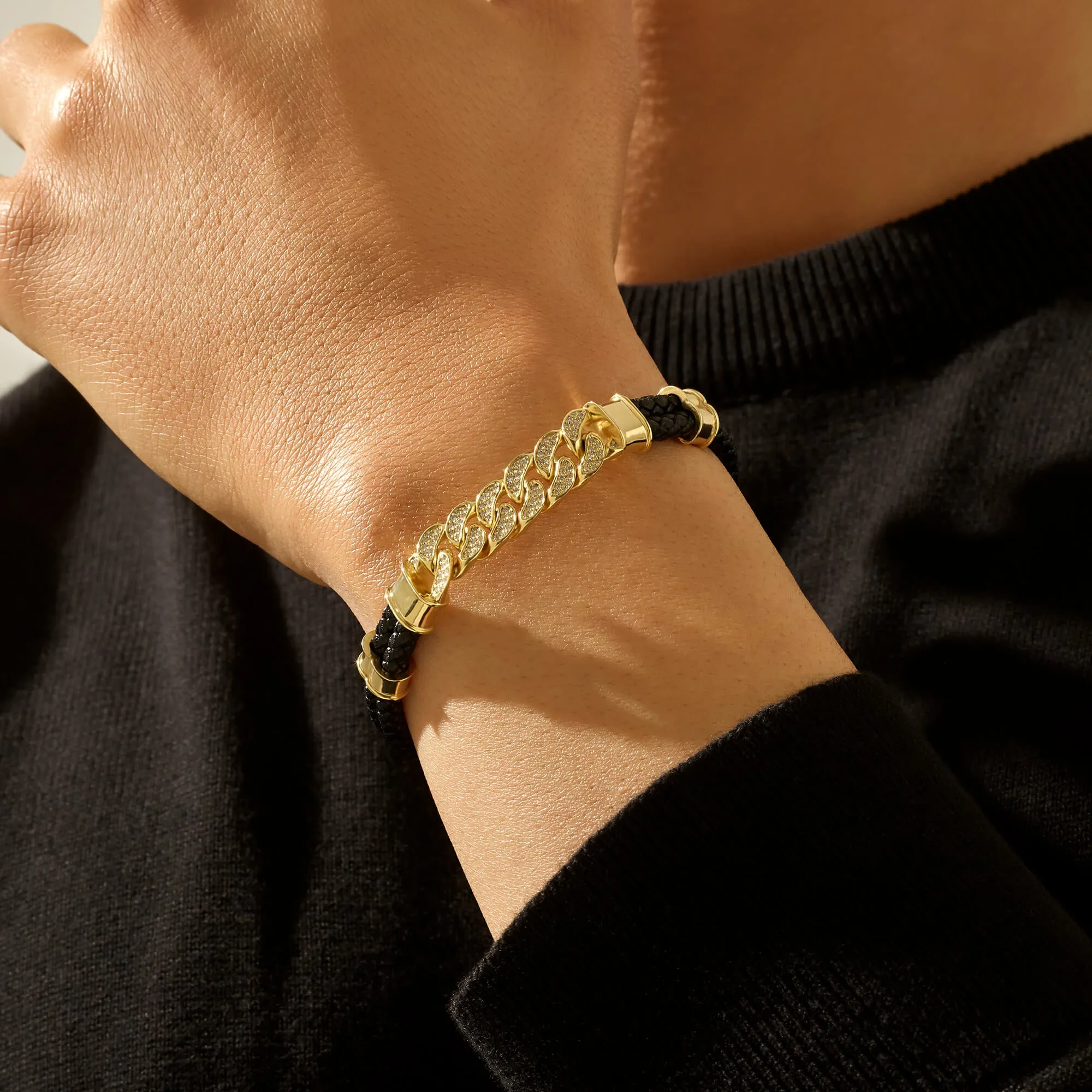 Cuban Links Leather Bracelet