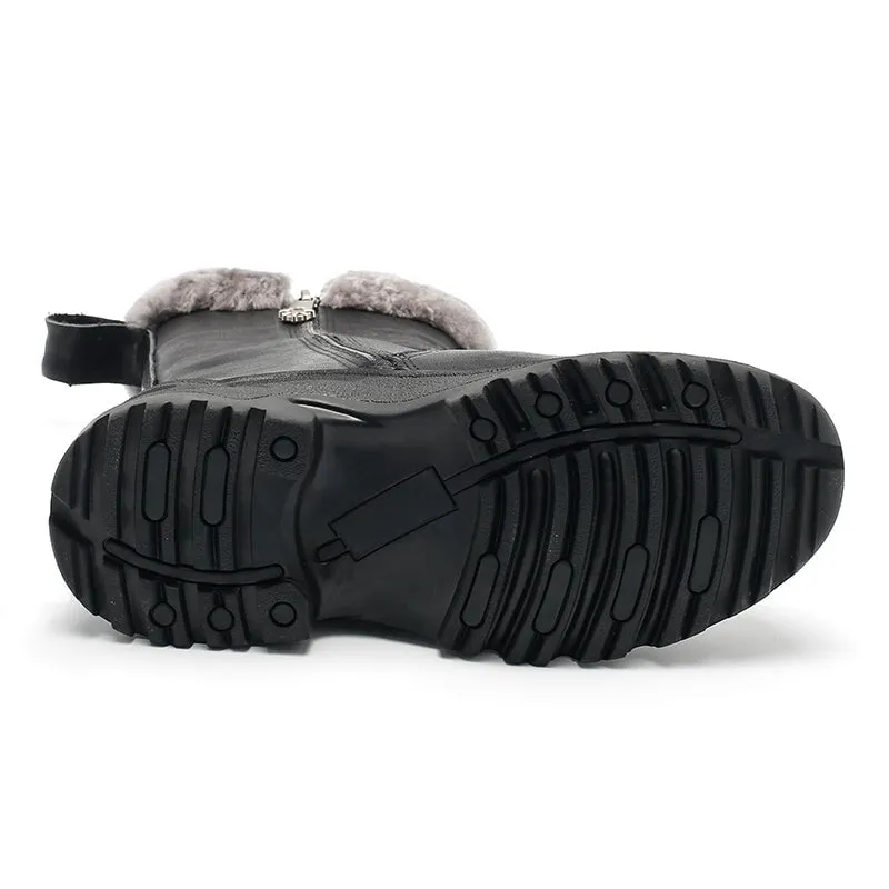 Shearling Lined Short Snow Boots for Cold Winter - Black, Brown, and Coffee - Dwarves Leather