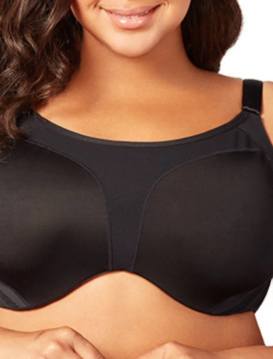 Elila Microfiber Underwire Sports Bra, Black | Black Elila Sports Bras