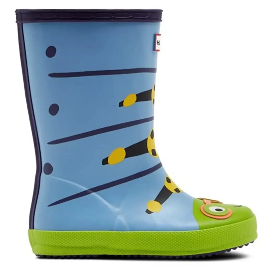 First Classic Caterpillar Character Wellington Boot - Blue Thistle by Hunter