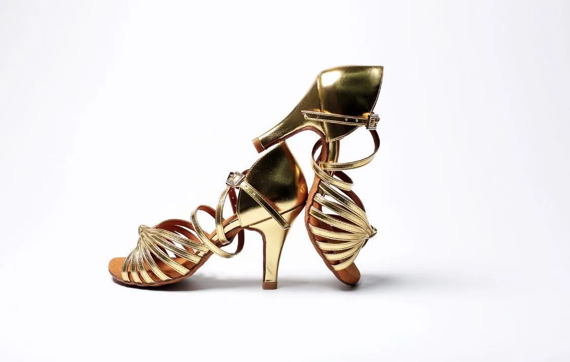 Focus.L001FE FOCUS GOLD LEATHER LATIN DANCE SHOES