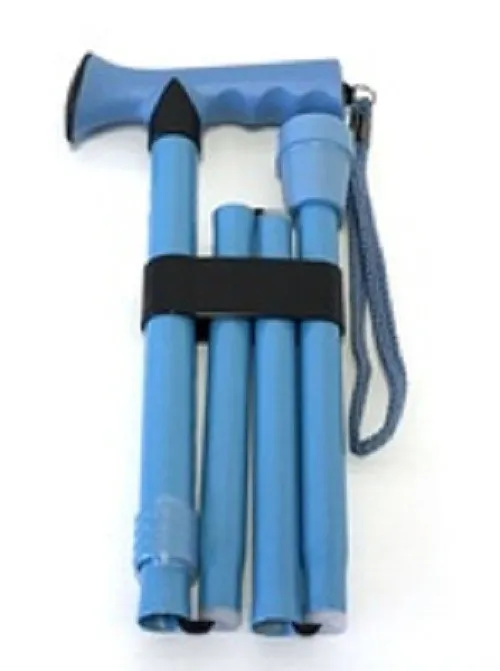 Folding Walking Stick Soft Rubber Hand Grip Pearl Finish