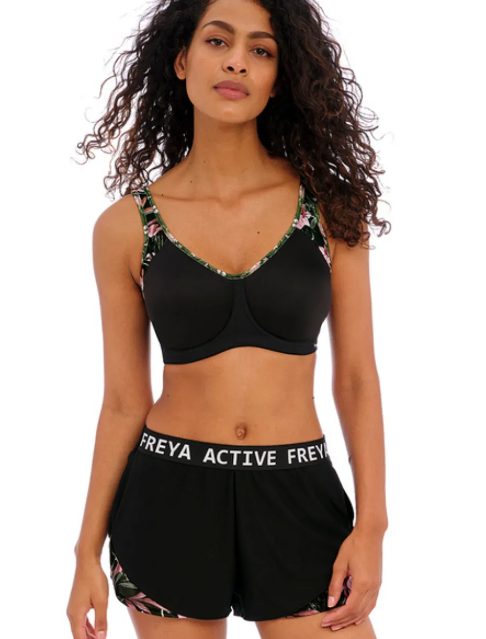 Freya Active Sonic Uw Molded Sports Bra, Jungle Black | Black Sports Bra | Freya Sports Bra