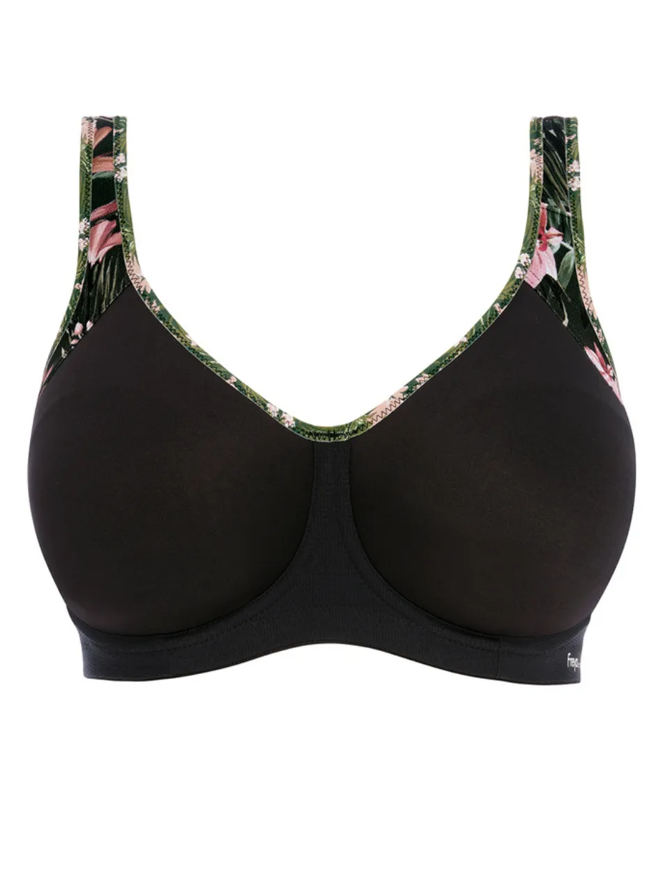 Freya Active Sonic Uw Molded Sports Bra, Jungle Black | Black Sports Bra | Freya Sports Bra