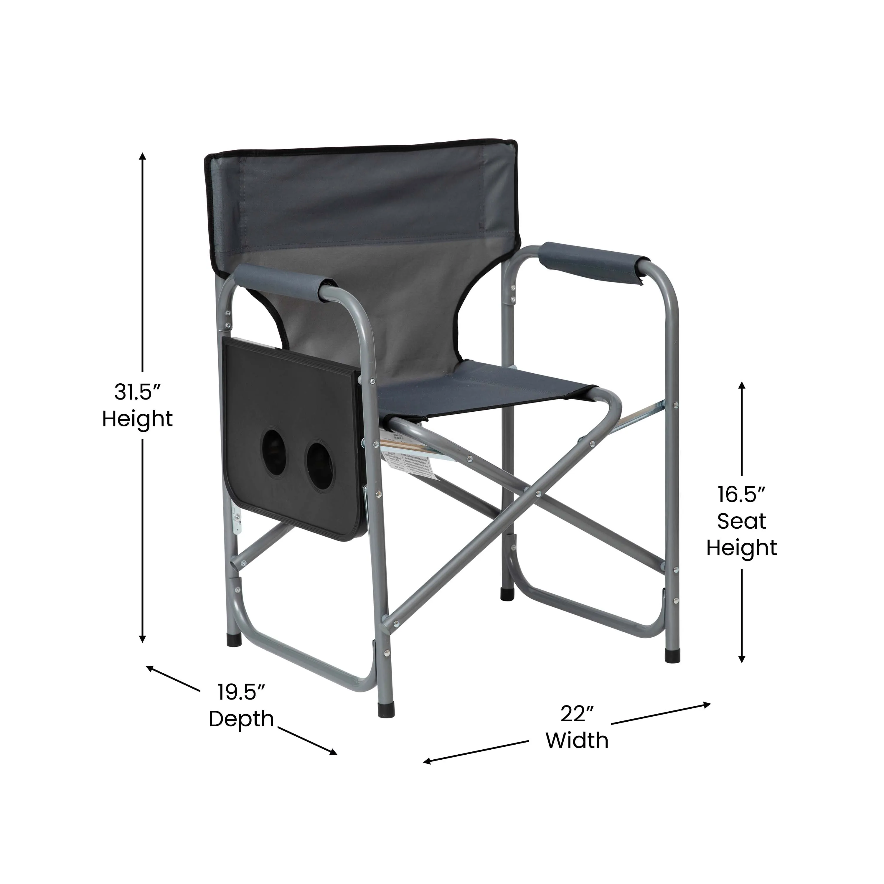 Gray Folding Directors Chair JJ-CC305-GY-GG
