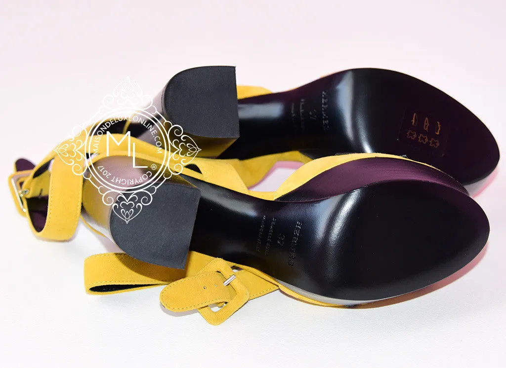 Hermes Womens Yellow / Black Macumba Sandal Shoes