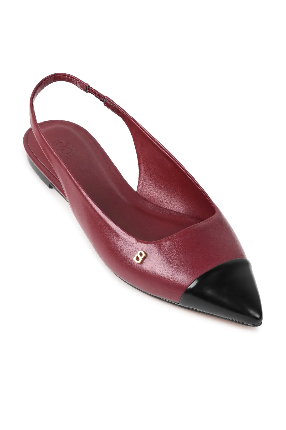Lena Slingback Shoes - Burgundy