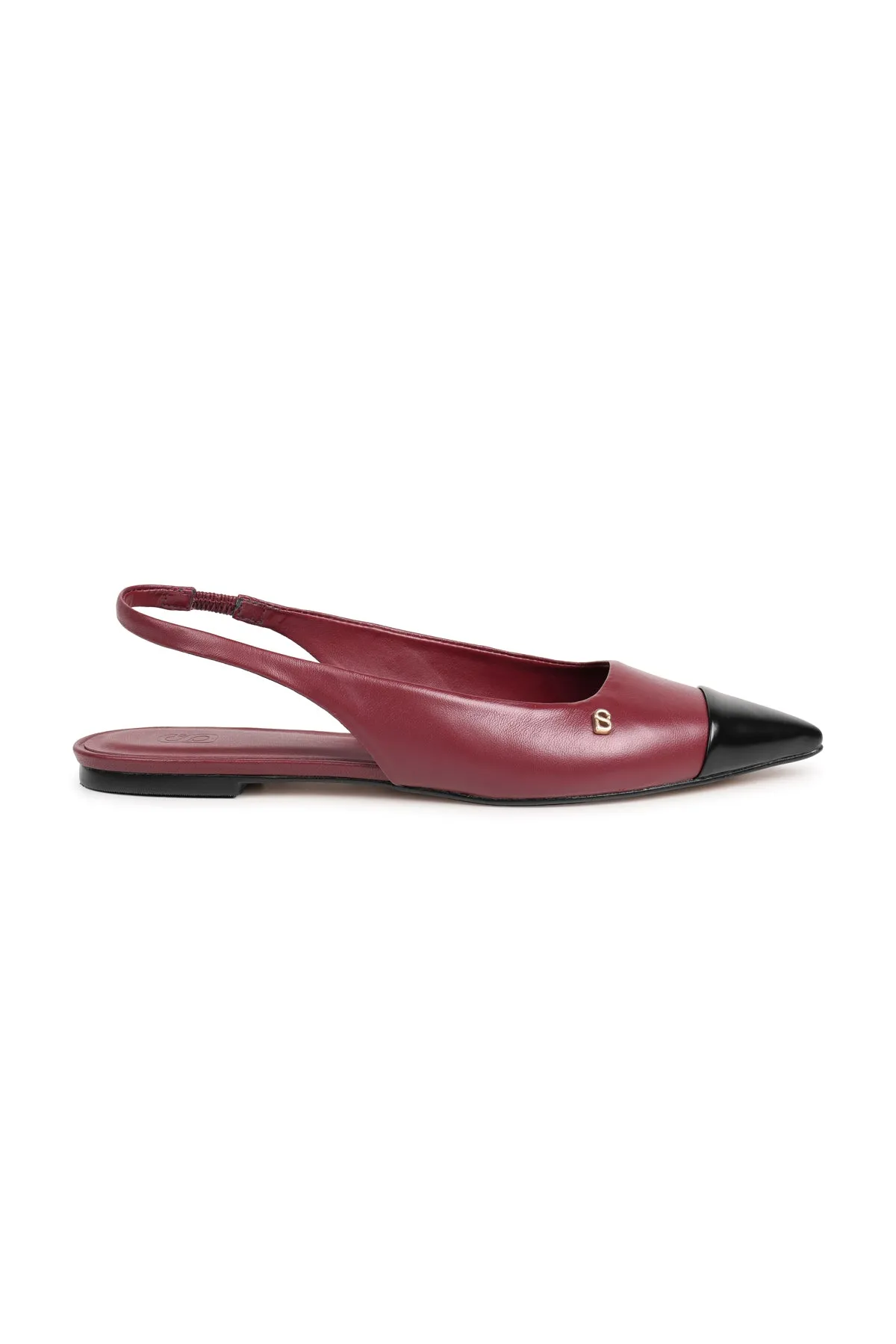 Lena Slingback Shoes - Burgundy