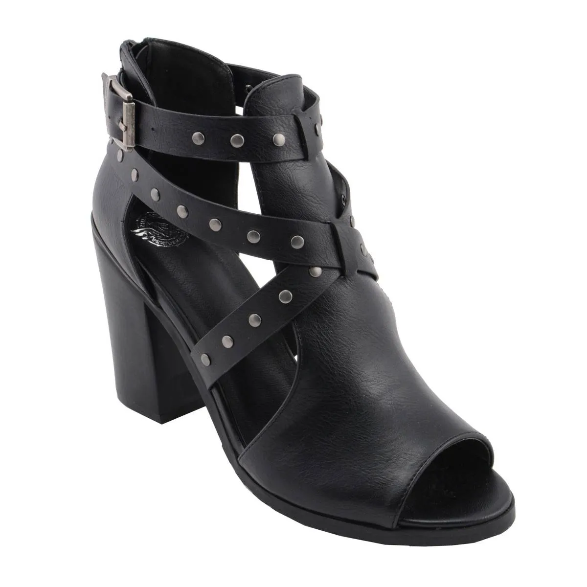 Milwaukee Leather MBL9454 Women's Black Studded Strap Fashion Casual