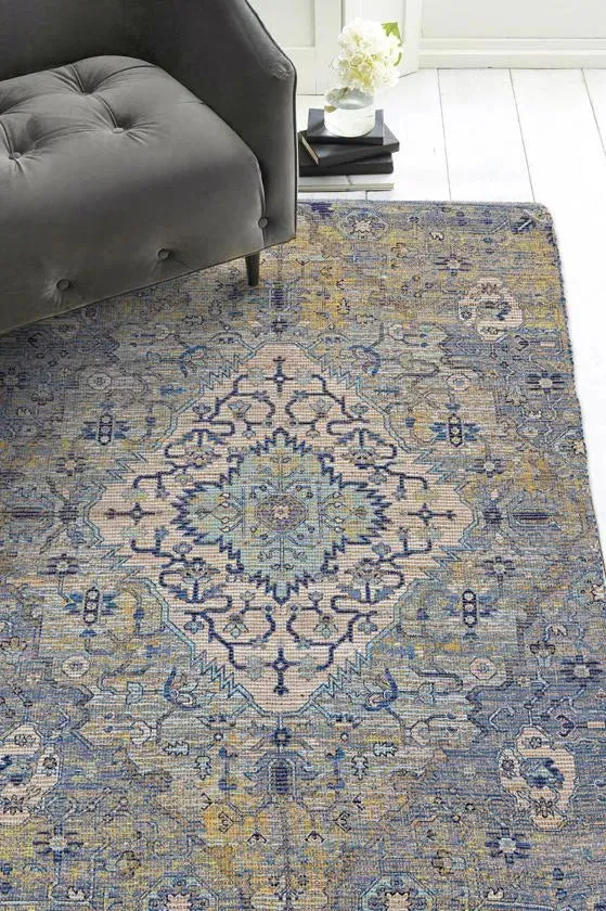 Morris 2232 Gramercy Blue/Yellow Rug
