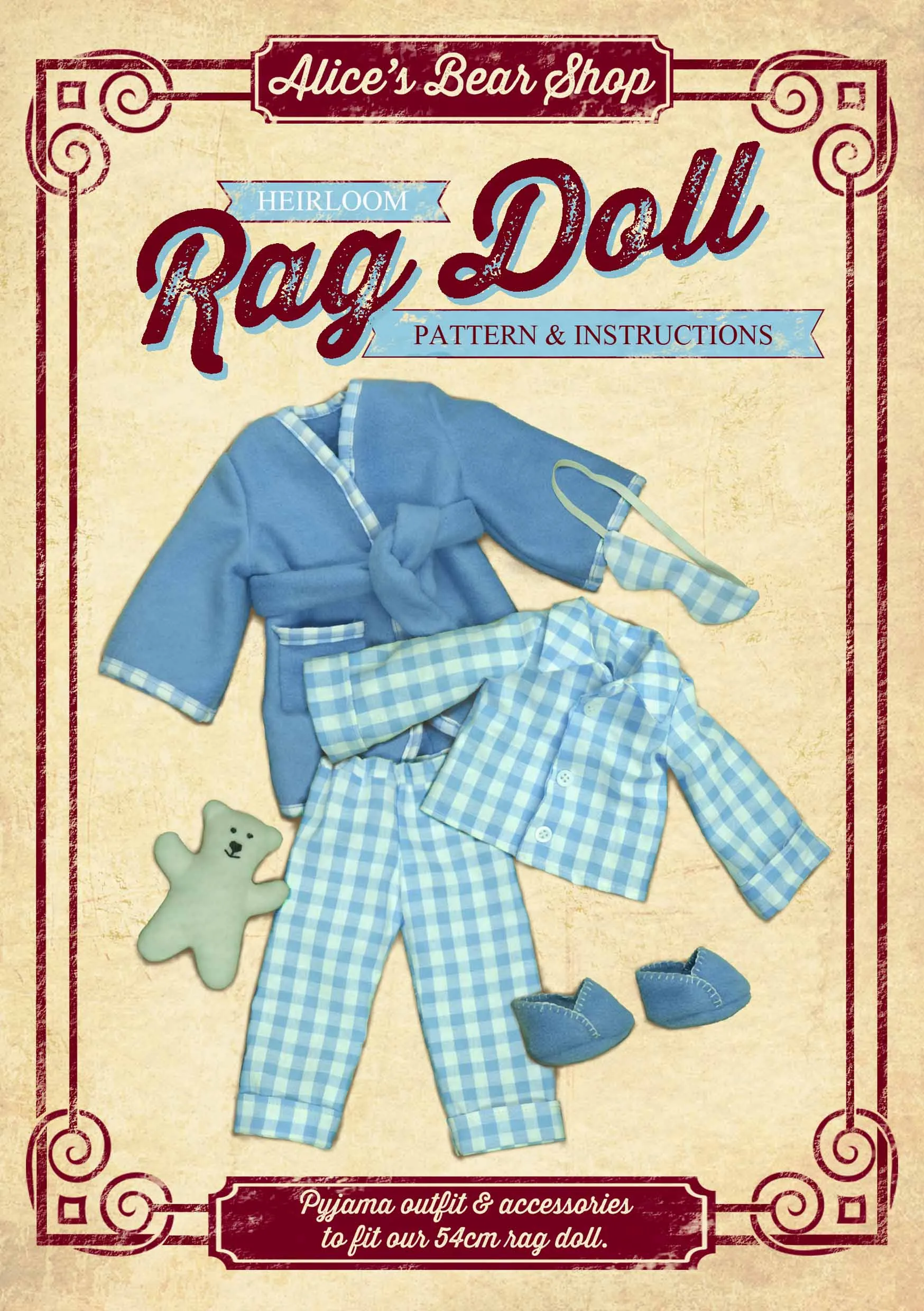 Rag Doll Outfit Pyjamas - Pattern and Instruction Booklet to fit our 54cm Doll