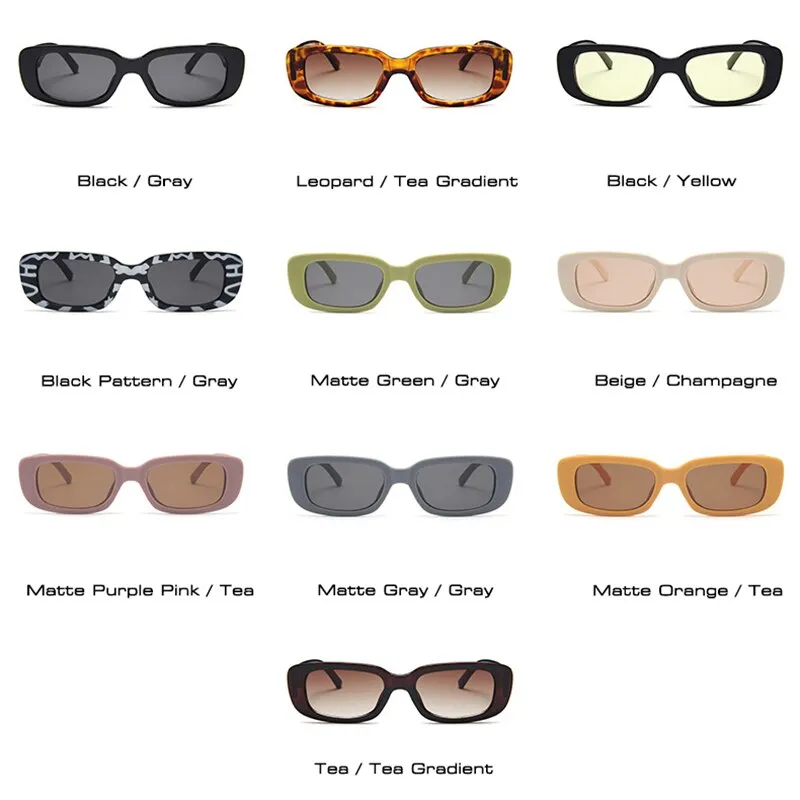 Rectangle Sunglasses Women Vintage Trending Square Shades UV400 Men Outdoor Sun Glasses