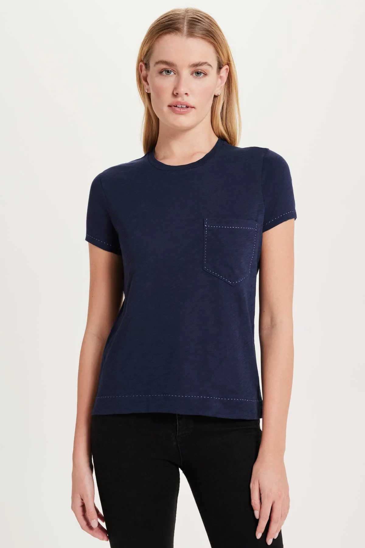 Running Stitch Pocket Tee