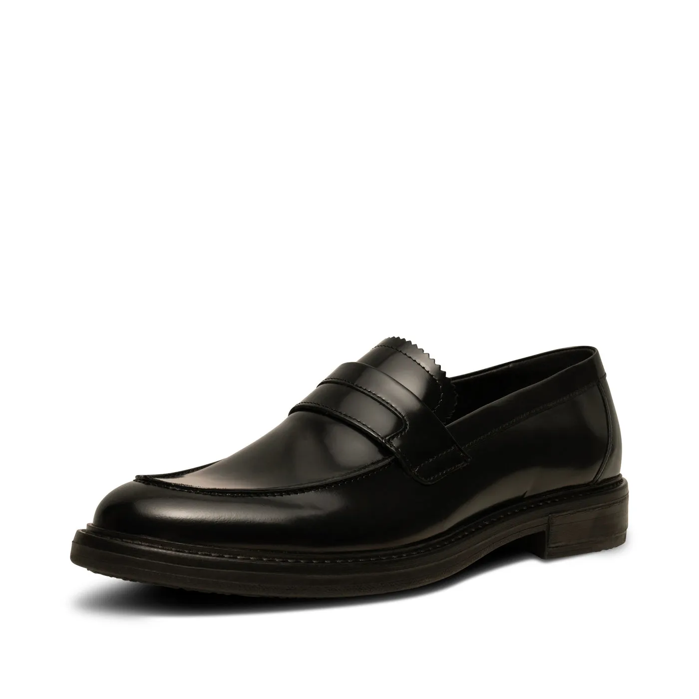 Stanley Polished Black Leather Loafers - Luxurious and Comfortable