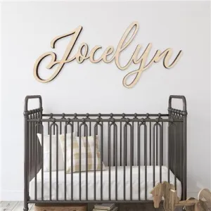 Trendy Script Wood Name Sign