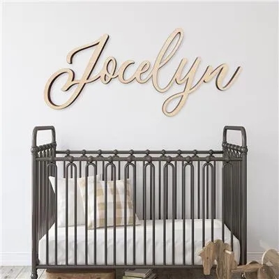 Trendy Script Wood Name Sign